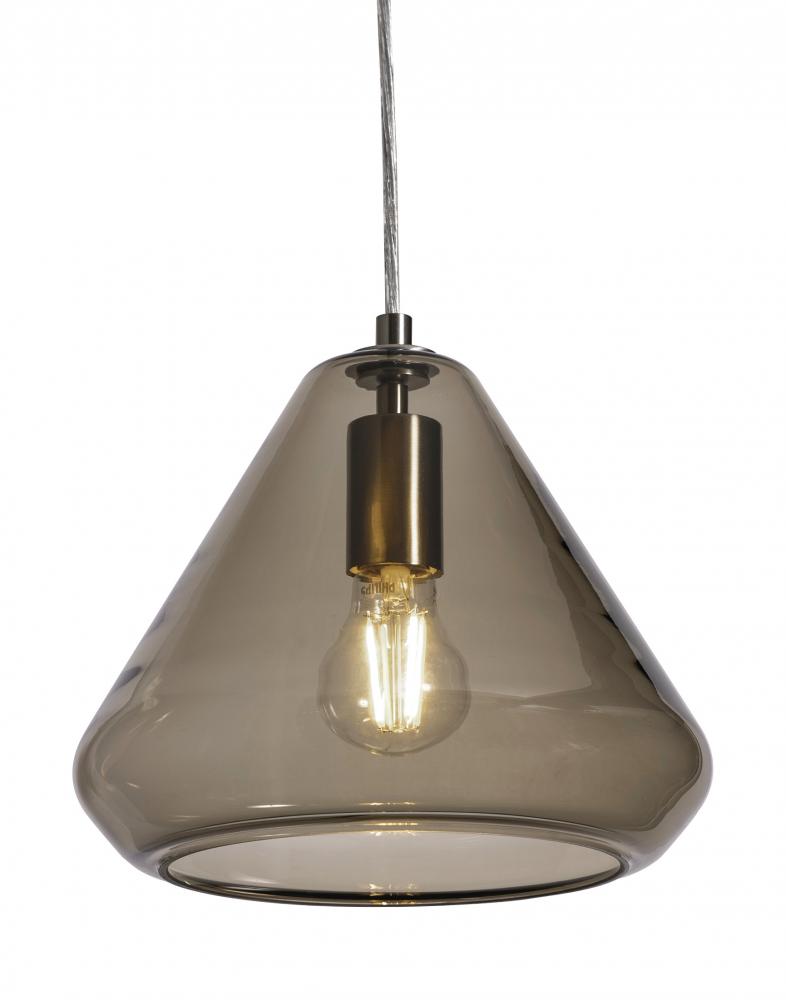 Armitage Pendant - Satin Nickel - Brown