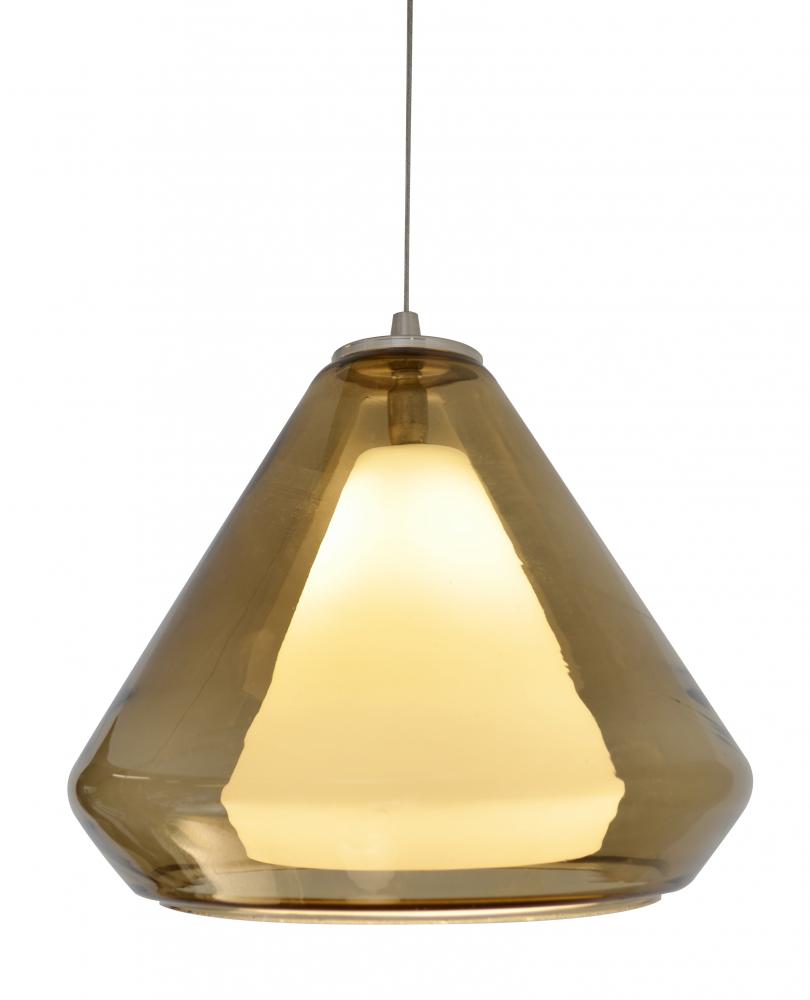 Armitage LED Pendant - 3000K - 120V - Satin Nickel - Brown