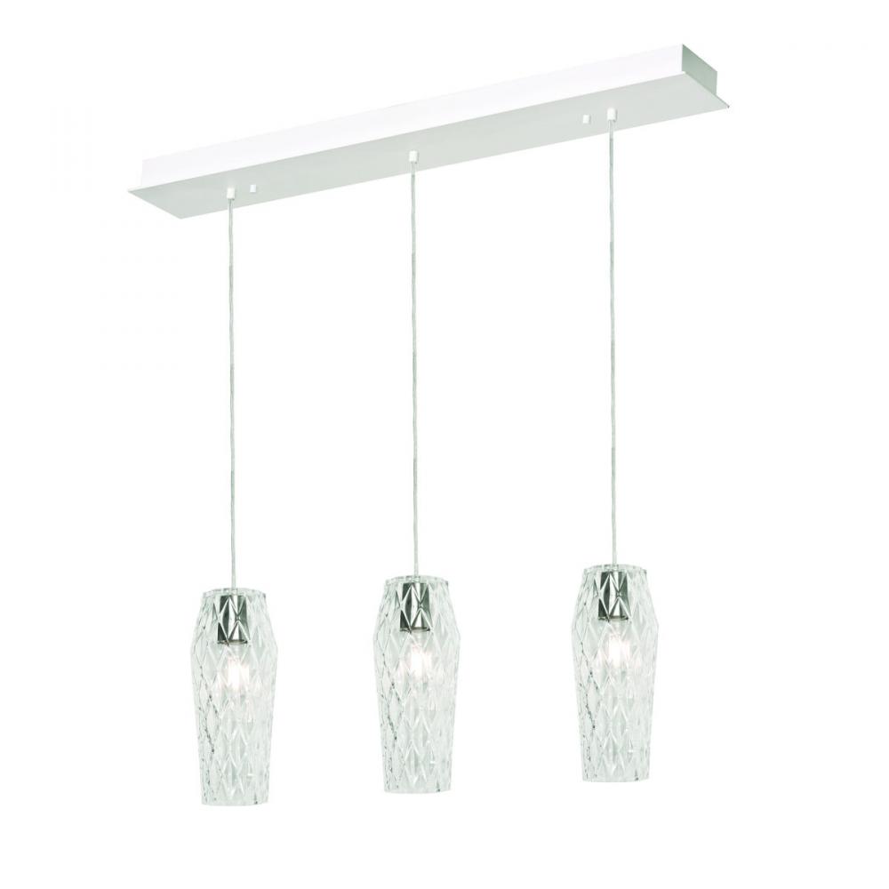 Candace 3 Light Linear Pendant,120V,Satin Nickel