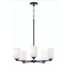 AFX Lighting, Inc. LEOP24MBBK - Leo 5 Light Med Base Chandelier,120V,BK