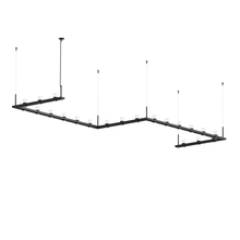 Sonneman 20QKZ46B - 4' x 16' Zig-Zag LED Pendant with Clear w/Cone Uplight Trim