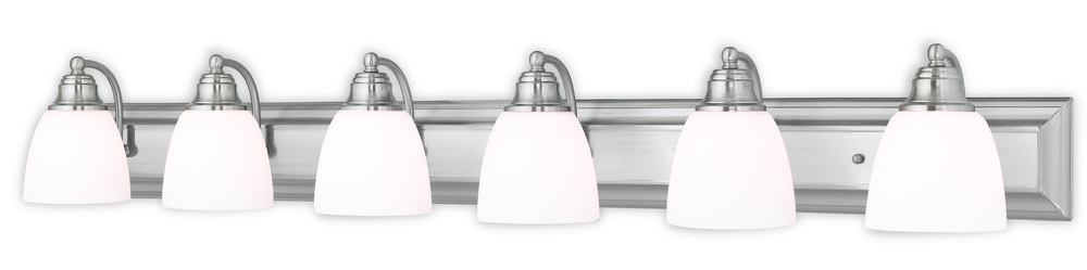 6 Light Brushed Nickel Bath Light