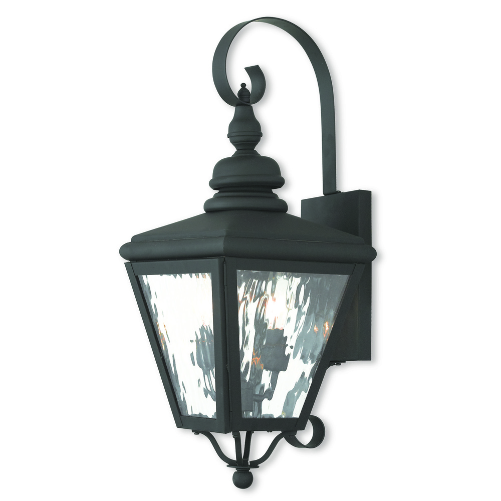 2 Light Black Outdoor Wall Lantern