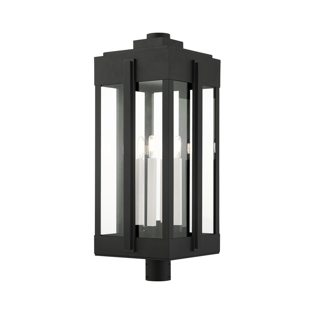 4 Lt Black Outdoor Post Top Lantern