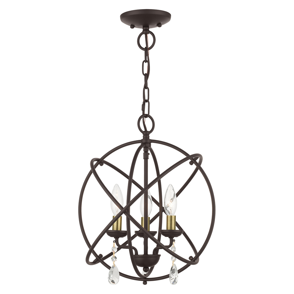 3 Lt Bronze Convertible Chandelier / Semi Flush