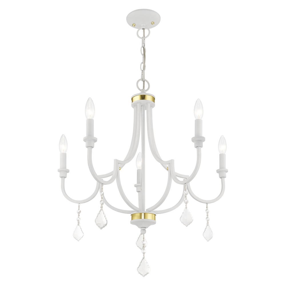 5 Lt White Chandelier