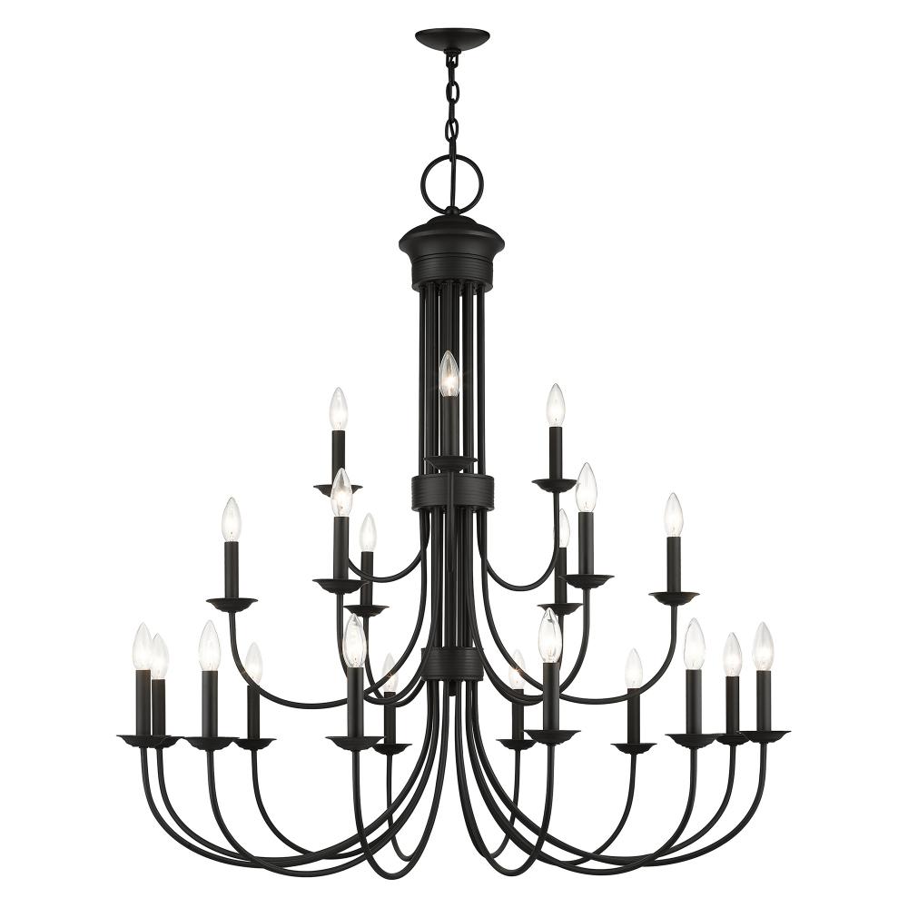 21 Light Black Extra Large Chandelier