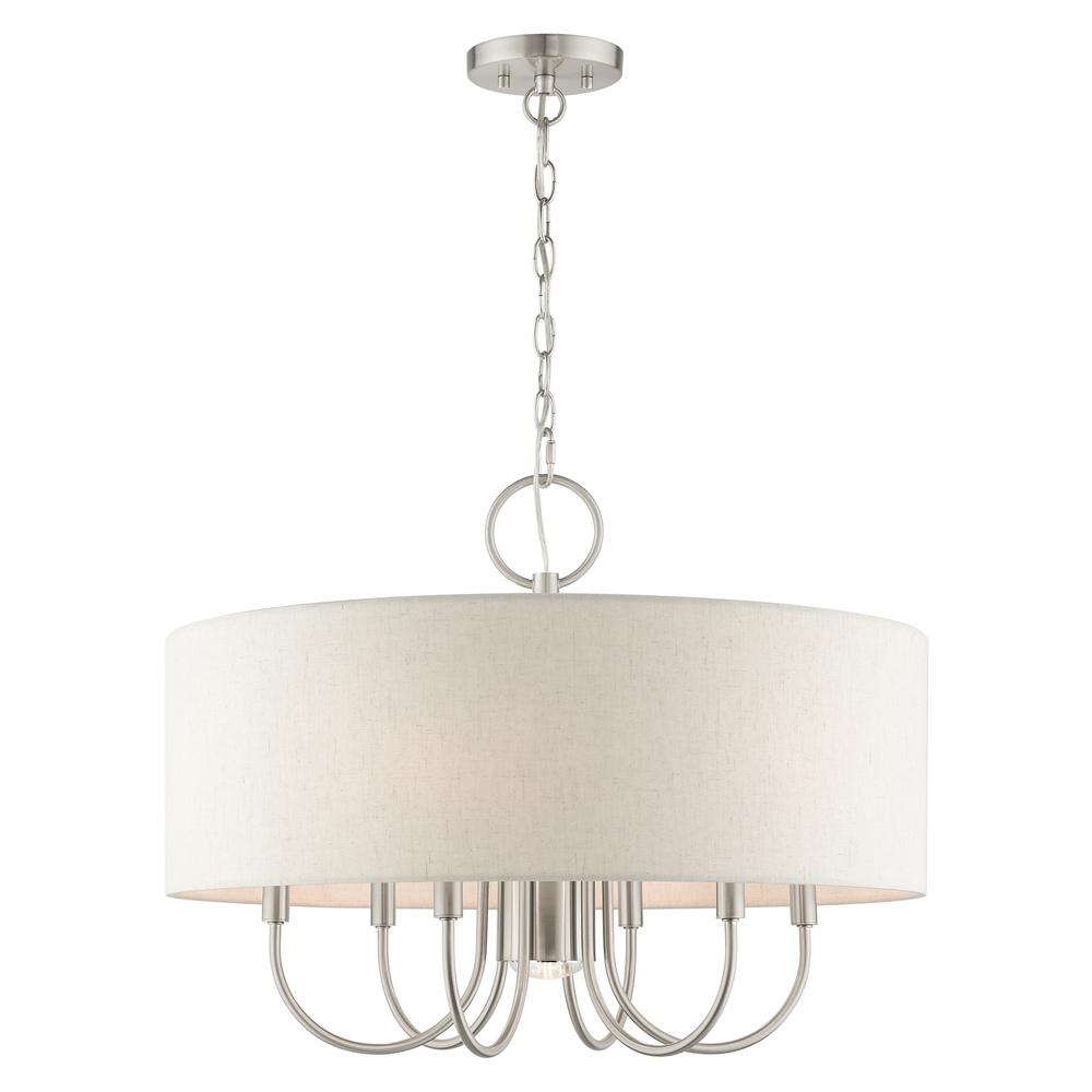 7 Lt Brushed Nickel Pendant Chandelier