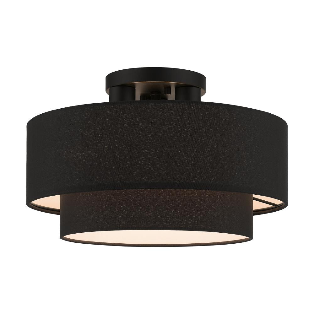 3 Light Black Large Semi-Flush