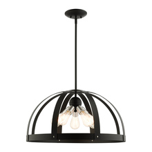 Livex Lighting 49645-14 - 5 Lt Textured Black Pendant Chandelier