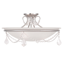 Livex Lighting 6525-91 - 3 Light Brushed Nickel Ceiling Mount