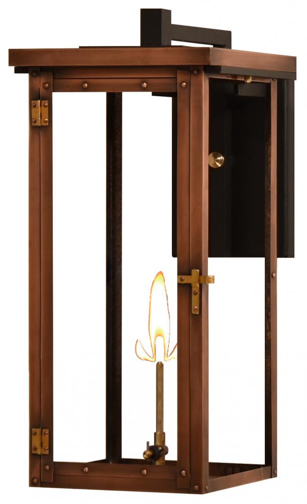 The CopperSmith Dinardi 29" Tall Copper Gas Wall Mount Outdoor Light Lantern Sconce
