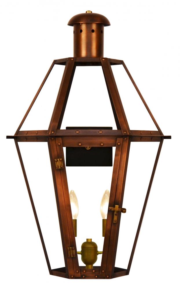 The CopperSmith Mount Vernon 20" Tall Copper Electric Wall Mount Outdoor Light Lantern Sconce