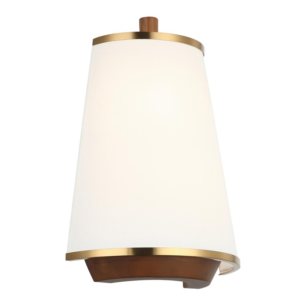 Desert Flyer 2-Lt Sconce - Satin Brass/Medium Walnut