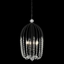 Varaluz 343F06MB - Voliere 6-Lt Crystal Pendant - Matte Black