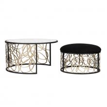 Varaluz 381TC32NMBAR - Scribble Nesting Coffee Table and Ottoman - Matte Black/Artifact