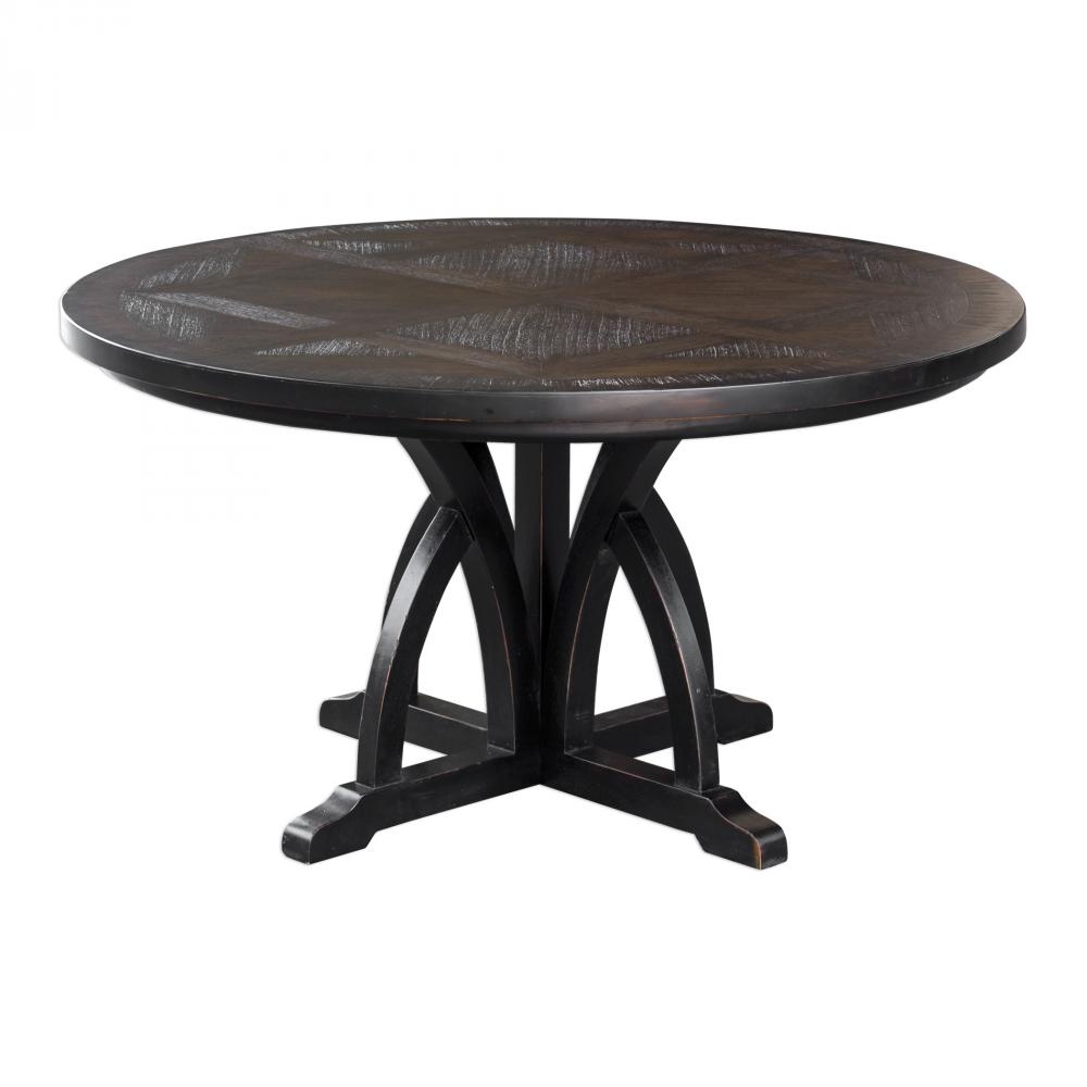 Maiva Round Black Dining Table