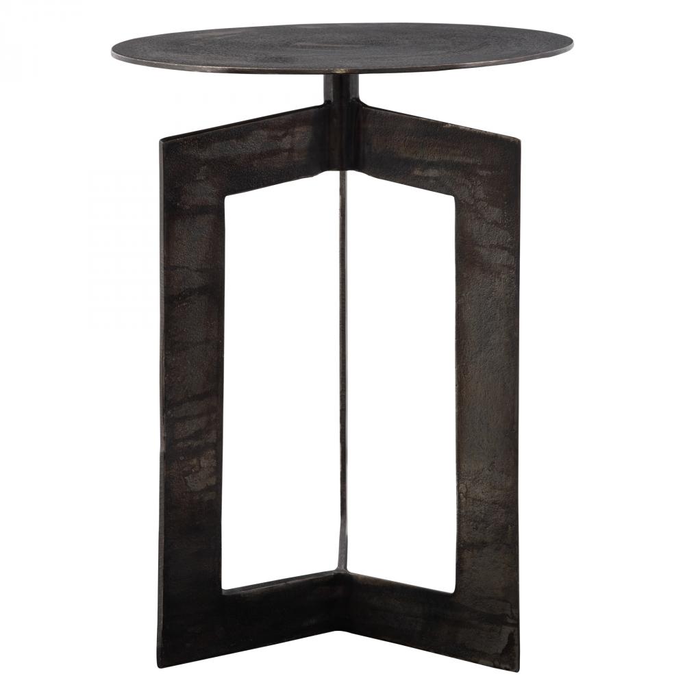 Uttermost Deltoid Gunmetal Accent Table