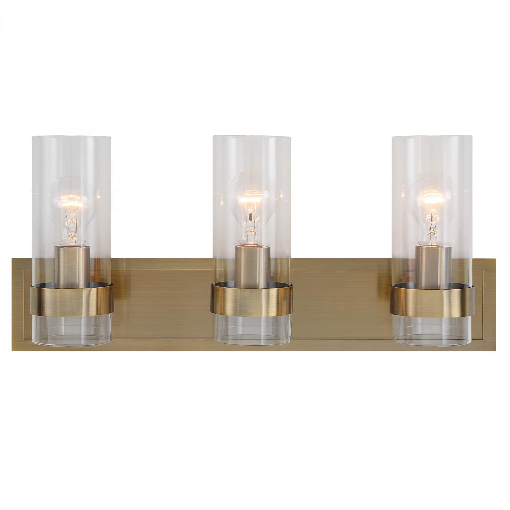 Uttermost Cardiff Antique Brass 3 Light Vanity