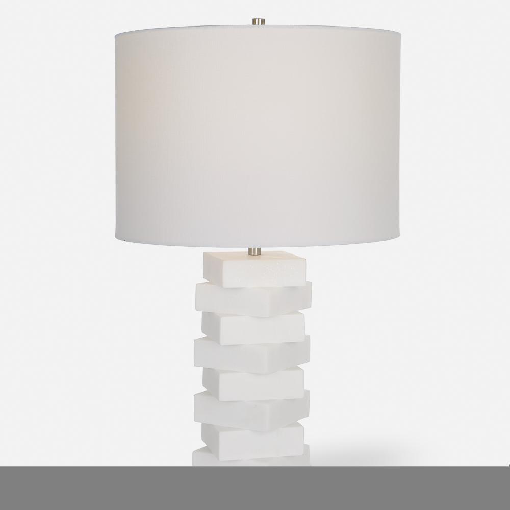 Uttermost Ascent White Geometric Table Lamp