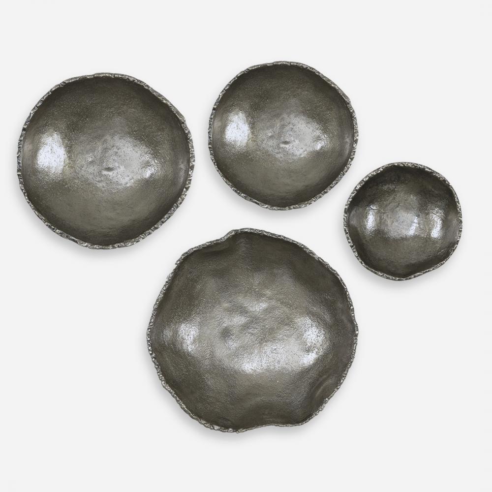 Uttermost Lucky Coins Metal Wall Decor, Nickel, S/4