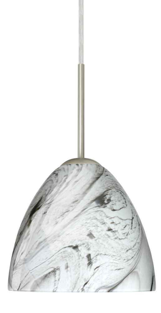 Besa Sasha LED Pendant 1Bt Marble Grigio Satin Nickel 1x9W LED