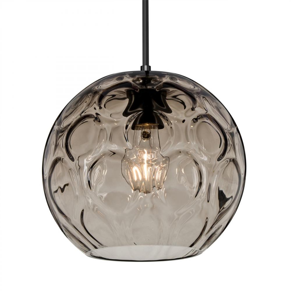 Besa Bombay Cord Pendant, Smoke, Black Finish, 1x60W MAX E26 Base