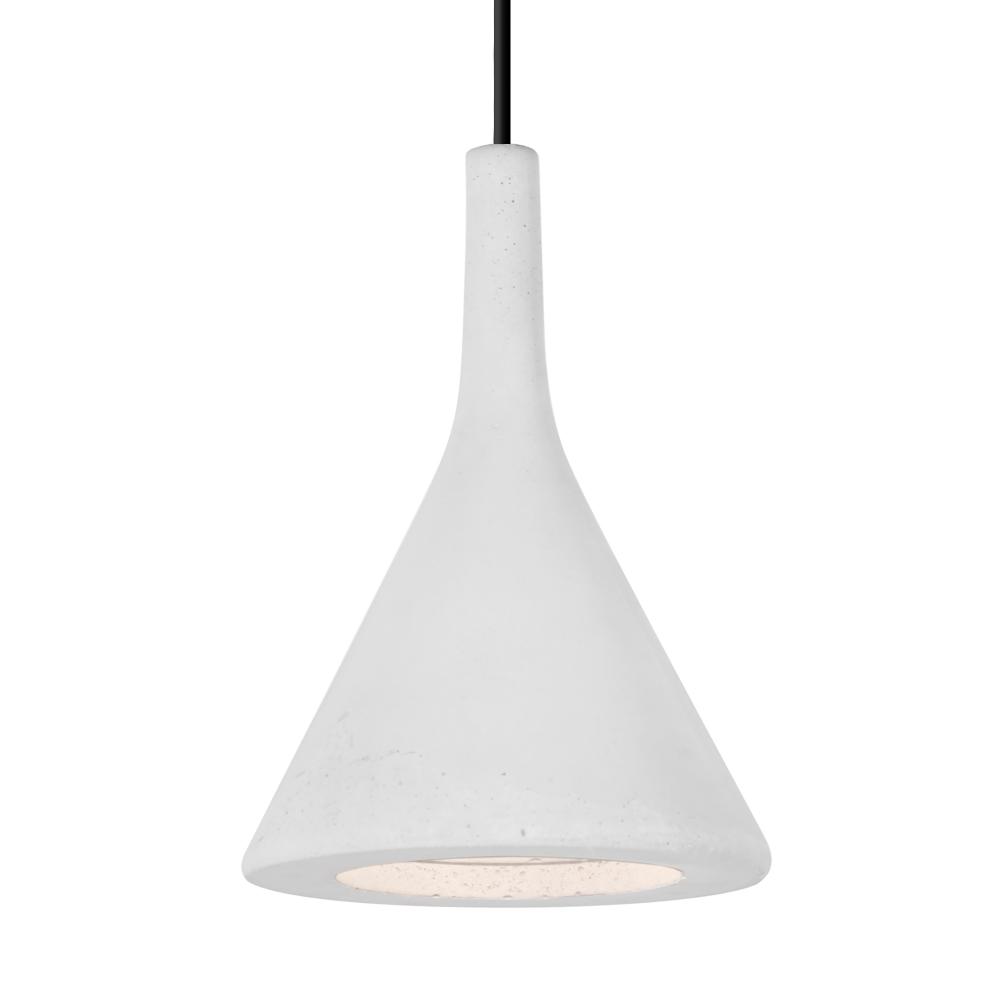 Besa Gala Pendant, White, Black Finish, 1x9W LED