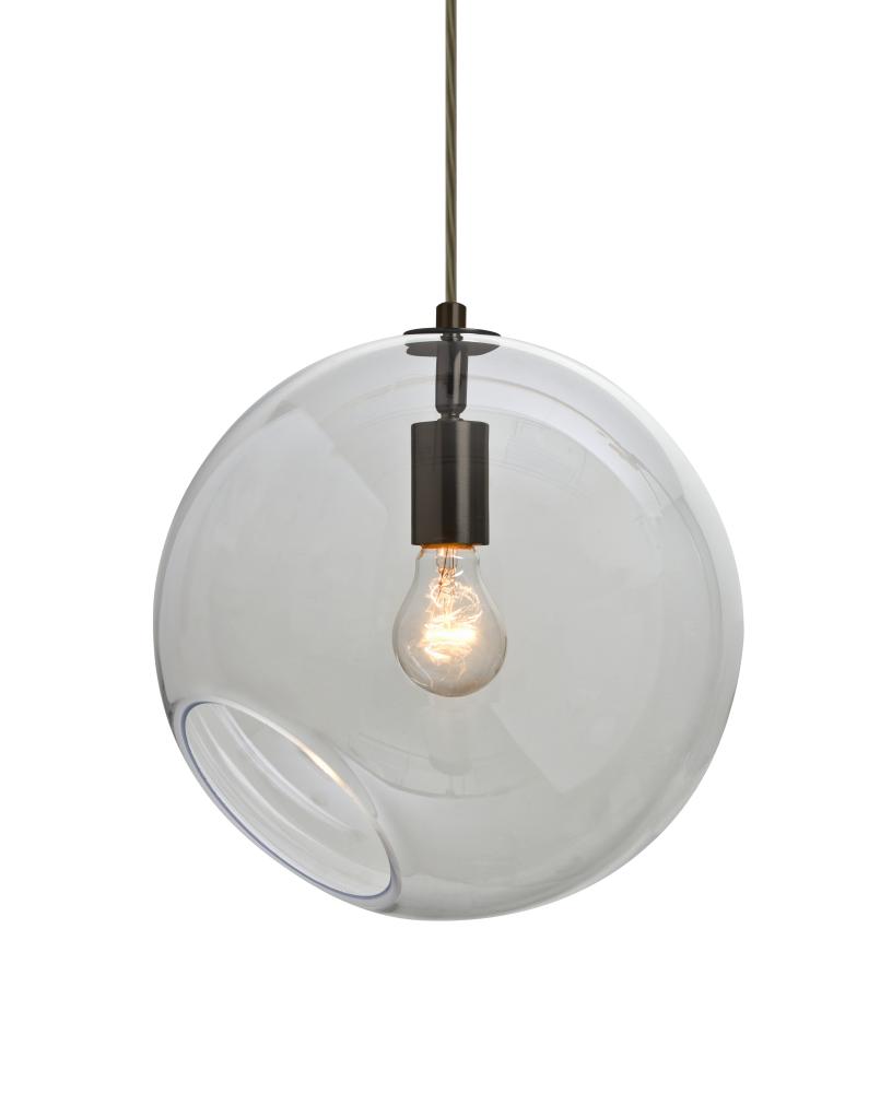 Besa, Maestro 12 Cord Pendant, Clear, Bronze Finish, 1x60W Medium base