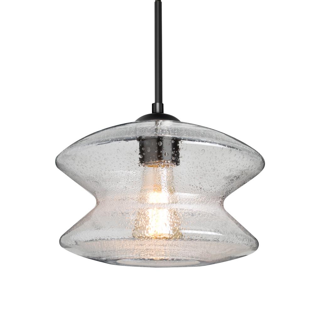 Besa, Zen Cord Pendant, Clear Bubble, Black Finish, 1x60W MAX E26 Base