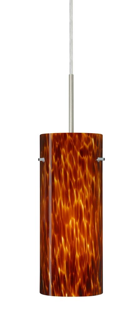 Besa Stilo 10 Pendant Satin Nickel Amber Cloud 1x100W Medium Base