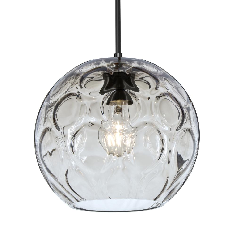 Besa Bombay Cord Pendant, Clear, Black Finish, 1x60W MAX E26 Base