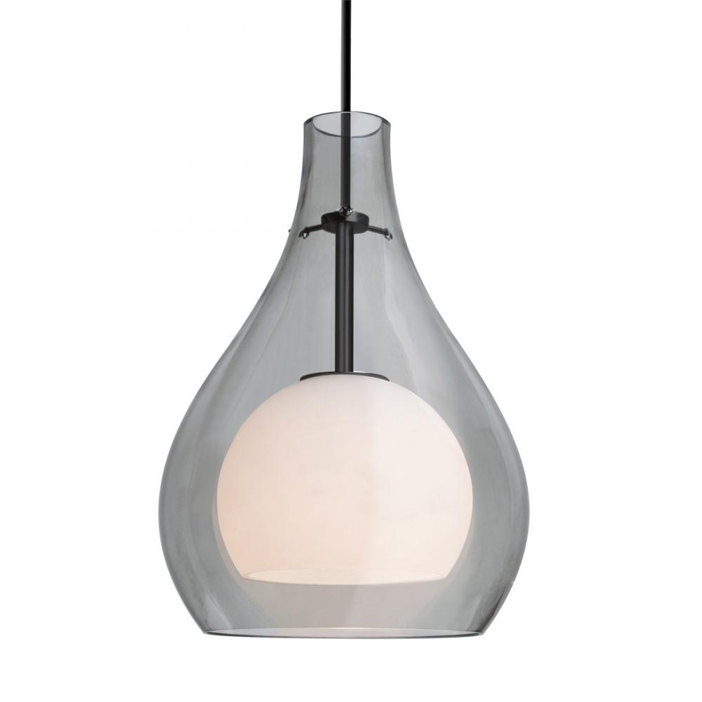 Besa, Elle 11 Cord Pendant, Gray, Black Finish, 1x9W LED