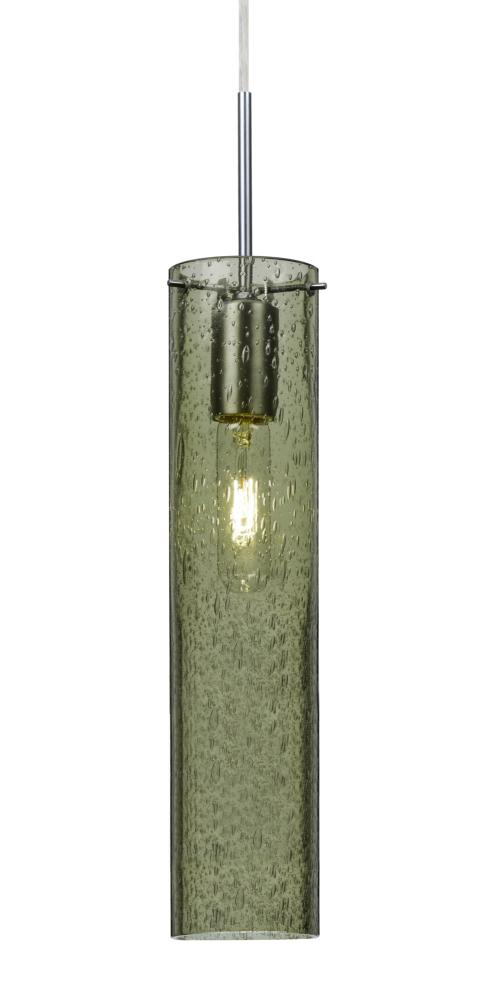 Besa, Juni 16 Cord Pendant, Moss Bubble, Satin Nickel, 1x60W Medium Base