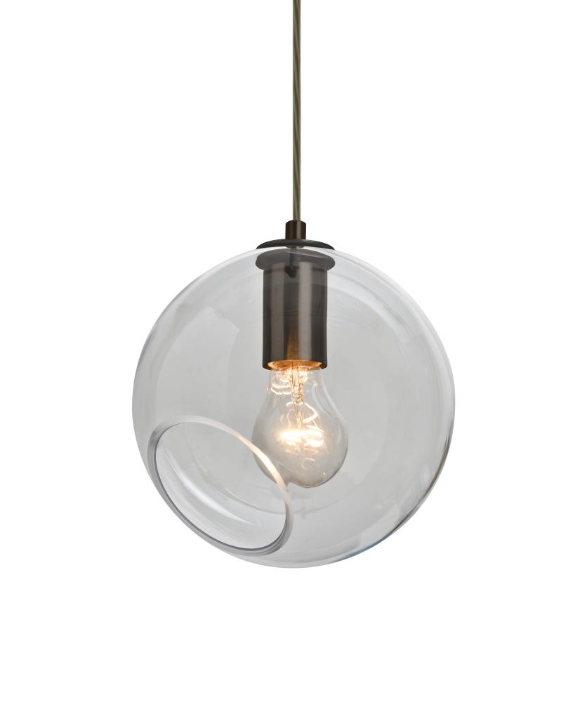 Besa, Maestro 8 Cord Pendant, Clear, Bronze Finish, 1x60W Medium base