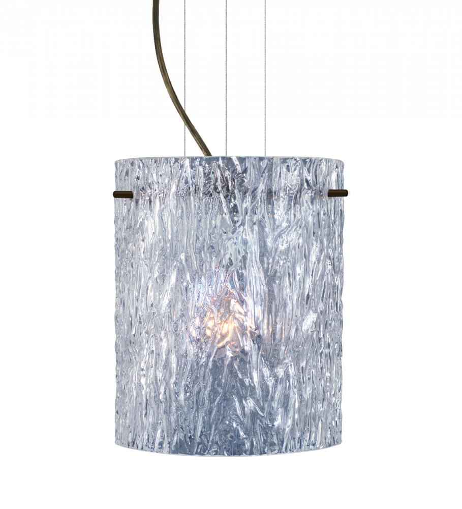 Besa Tamburo 8 Pendant Clear Stone Bronze 1x11W LED