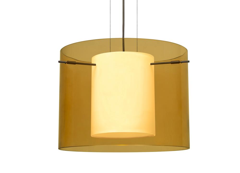 Besa Pendant Pahu 16 Bronze Transparent Armagnac/Opal 1x150W Medium Base A21