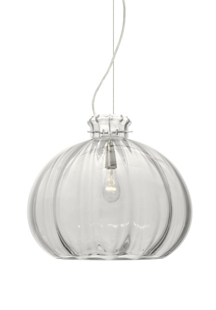 Besa Pendant Pinta 12 Clear Satin Nickel 1x100W Medium Base