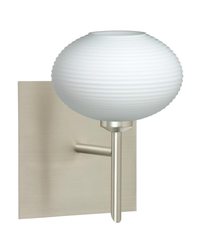 Besa Wall With SQ Canopy Lasso Satin Nickel Opal Matte 1x40W G9