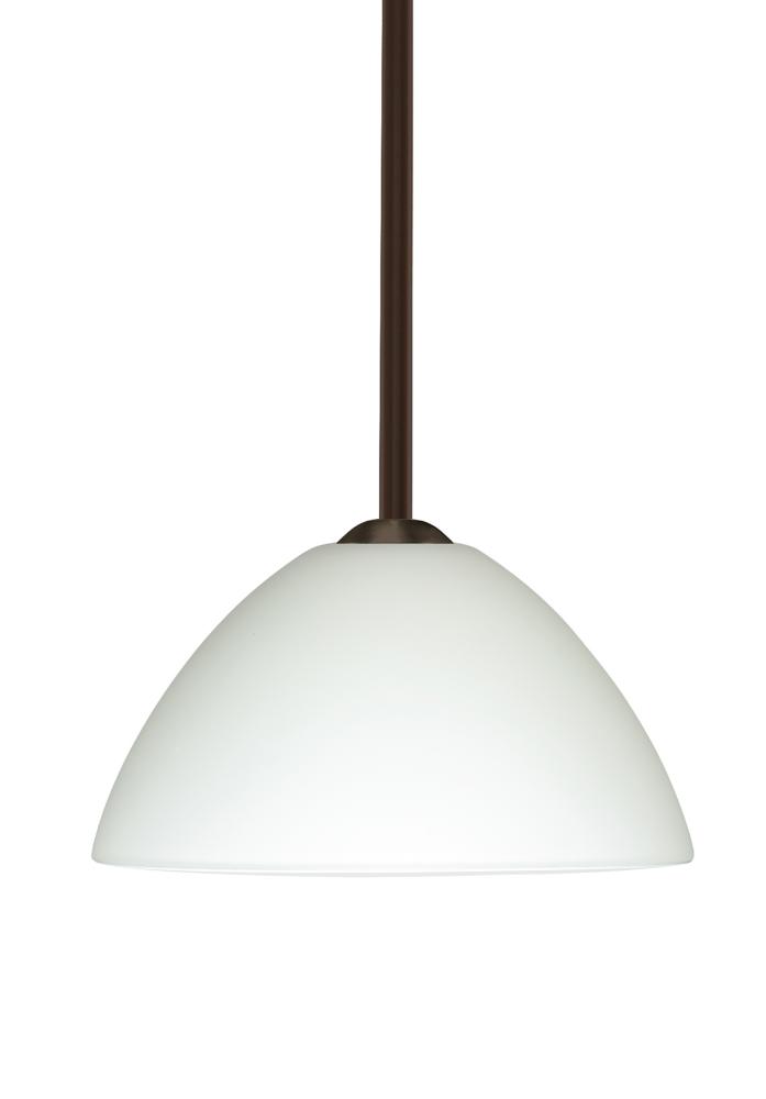 Besa Tessa Stem Pendant Bronze White 1x75W Medium Base