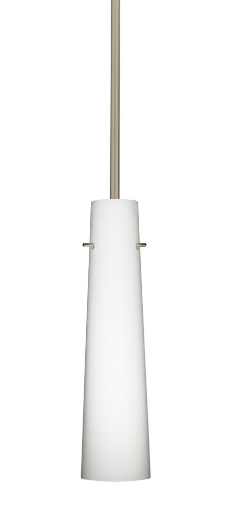 Besa Camino Stem Pendant Satin Nickel Opal Matte 1x5W LED