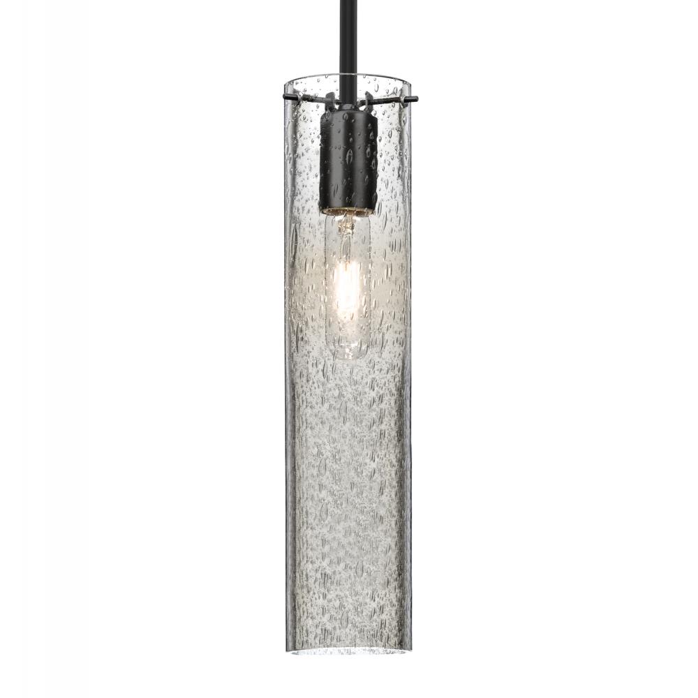 Besa, Juni 16 Stem Pendant, Clear Bubble, Black, 1x60W MAX E26 Base