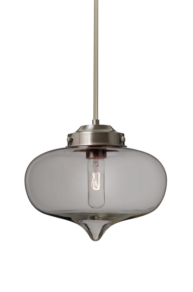 Besa Mira Stem Pendant Satin Nickel Smoke 1x60W T10