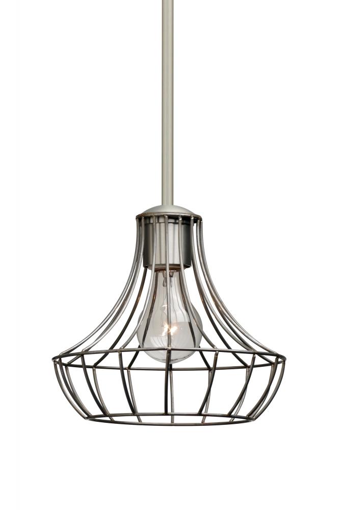 Besa Stem Pendant Spezza 7 Satin Nickel 1x100W Medium Base