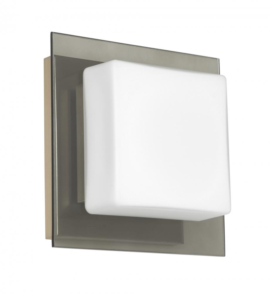 Besa Wall Alex Satin Nickel Opal/Smoke 1x5W LED