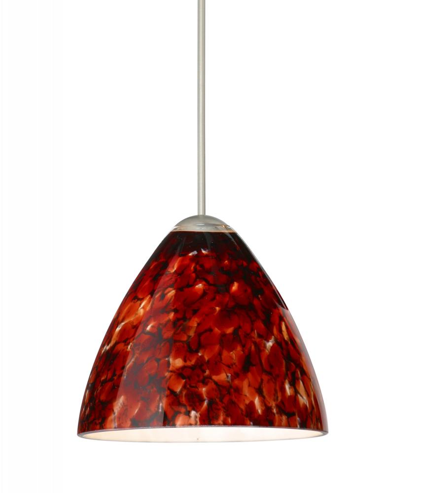 Besa Pendant Mia Satin Nickel Garnet 1x50W Halogen