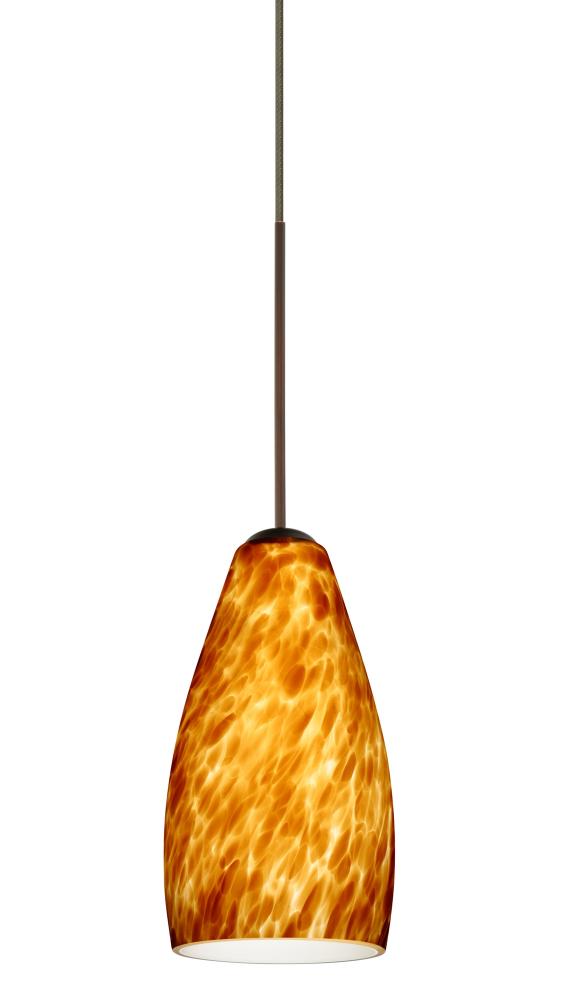 Besa Pendant Karli Bronze Amber Cloud 1x50W Halogen