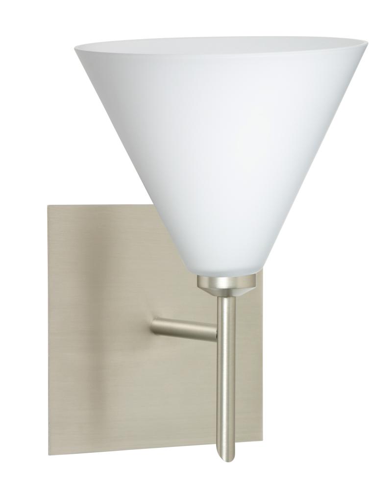 Besa Wall With Sq Canopy Kani Satin Nickel Opal Matte 1x40W G9