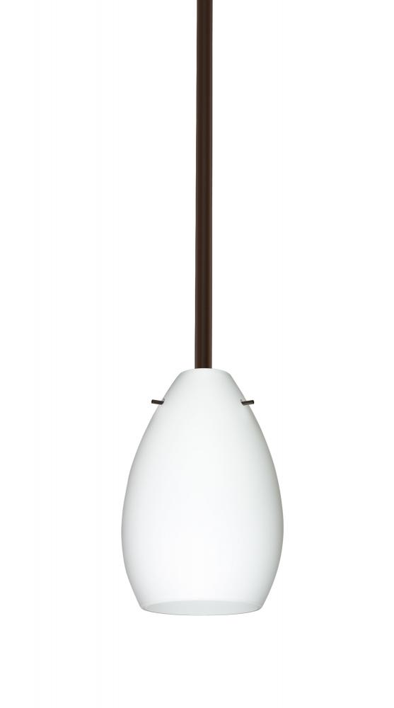 Besa Pera 6 Stem Pendant Bronze Opal Matte 1x40W Halogen