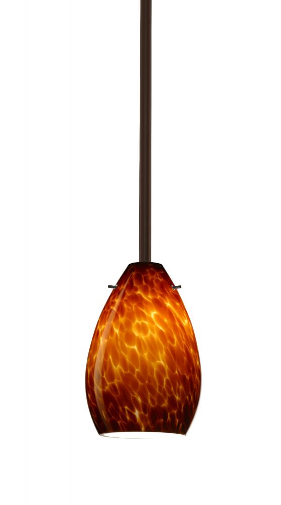 Besa Pera 6 Stem Pendant Bronze Amber Cloud 1x40W Halogen